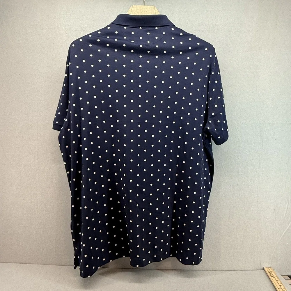 Polo Ralph Lauren Polo Shirt Men's XL Navy Blue Polka Dot Soft Touch Pima Cotton